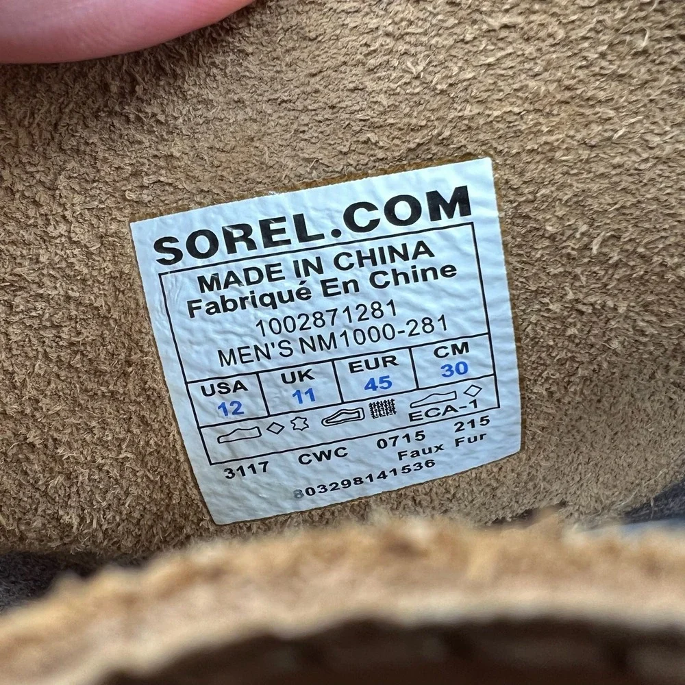 Sorel Caribou Snow Boots Men's Size 12 Brown Waterproof Insulated NM1000-281